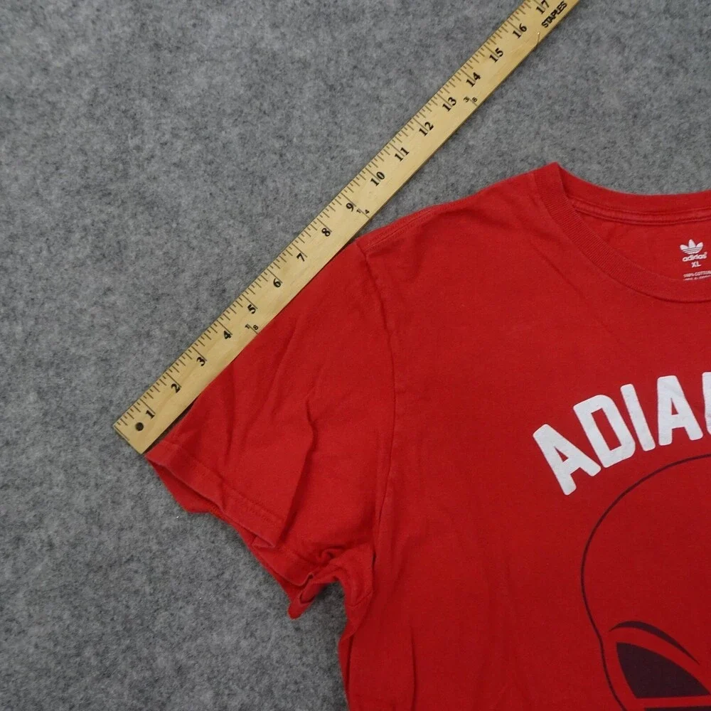 Vintage Adidas Originals T Shirt Mens XL Adialiens Atlanta Red Short Sleeve